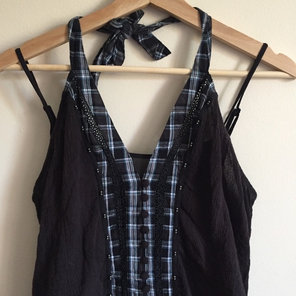 FREE PEOPLE Vintage Flannel Halter Tank Top - Picture 2 of 10